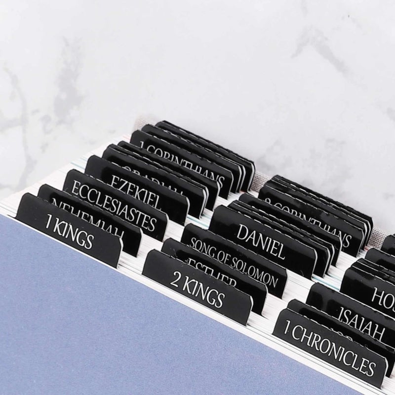 thinkor Reposition Laminated Bible Tabs, Large Print Stickers, Easy to Read and Apply Bible Tabs for Women and Man (Luxury Black) - Image 4
